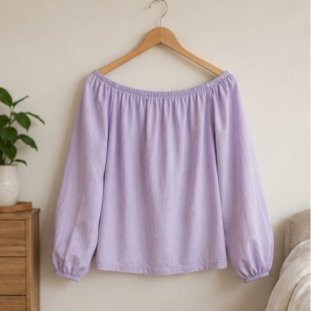 Lilac Off Shoulder Balloon Top